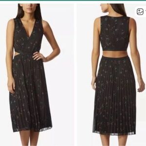 Avec Les Filles Black Dress Women’s Small Sleeveless Midi Elegant Minimal Chic